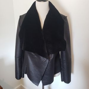 Black Alfani Faux Fur/Suede Jacket